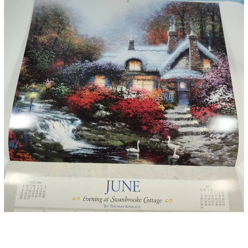 Cottages & Country Places Calendar 1994 Thomas Kinkade Paintings Frameable Art